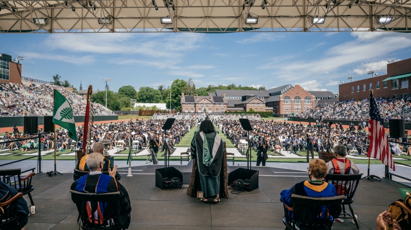 Annette Gordon-Reed speaks at the 2021 commencement